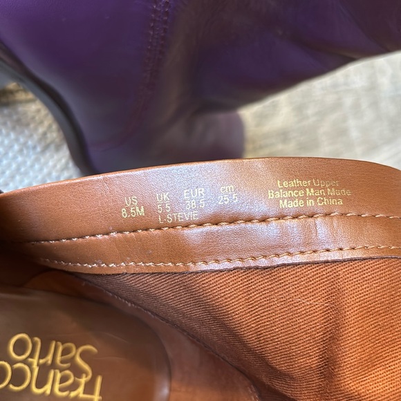 Franco Sarto Women's Stevie Mid Shaft Leather Boots in Purple - Picture 6 of 11